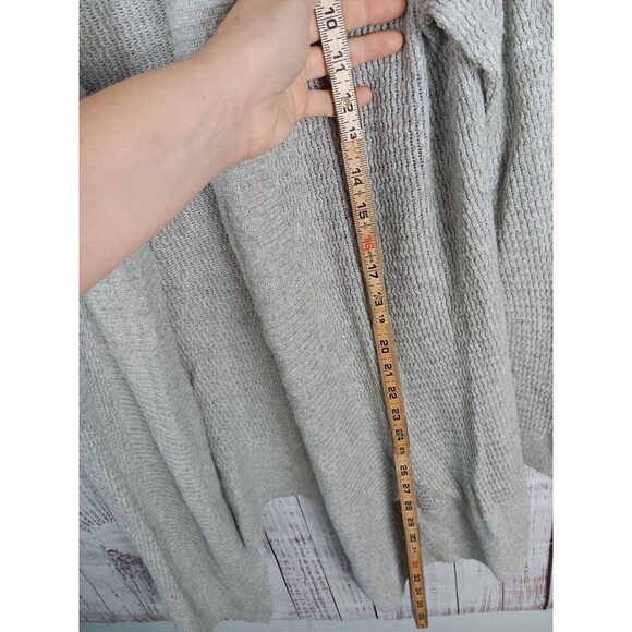 Ann Taylor Loft Knit Cardigan Women’s Medium Gray Open Front  Cotton Blend - Picture 3 of 9